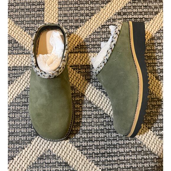 Simple Original Suede Clog Olive Size Womens 9/ Mens 7 - Picture 4 of 9